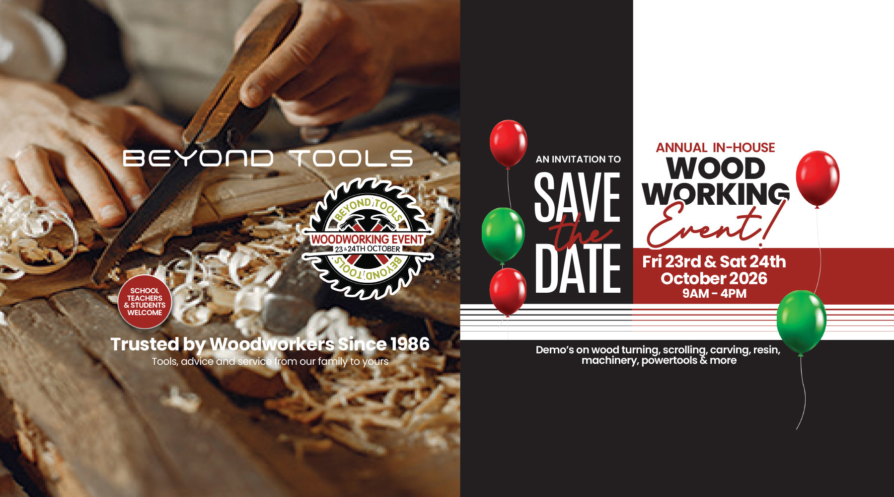 Beyond Tools 40th Anniversary Woodworking Show 2026