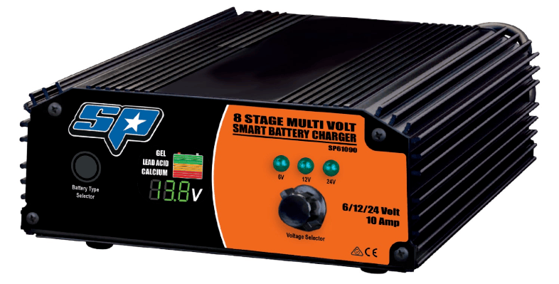 SP Tools 8 Stage 10 Amp Multi-Volt Smart Battery Charger SP61090