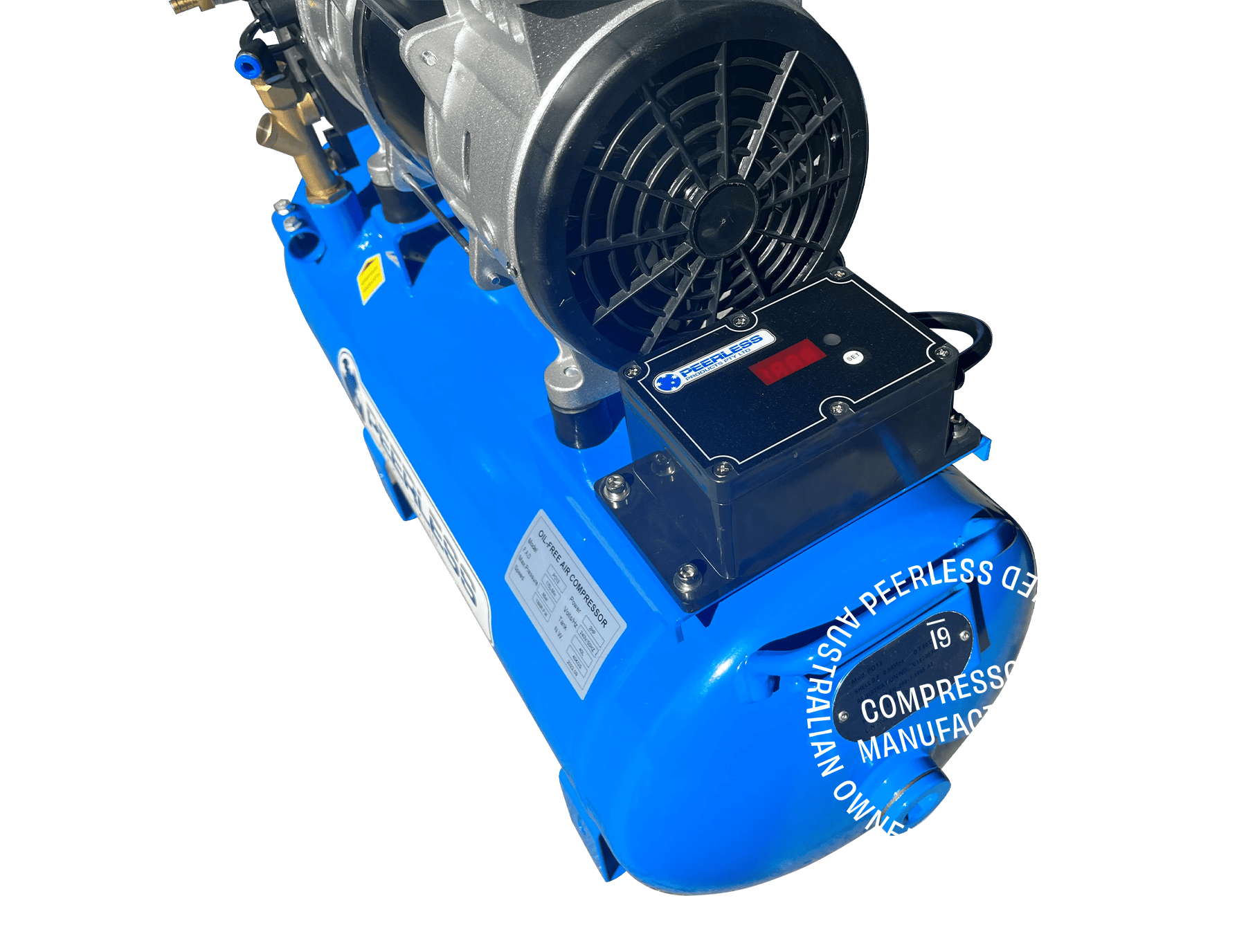 Peerless Single Phase Oilless Direct Drive 10Amp 2HP 175LPM 40L Portable Air Compressor 00590 (PO13)