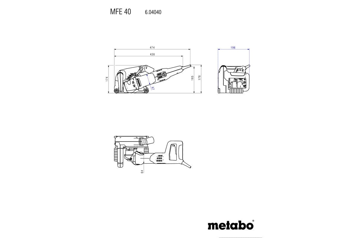 125mm 1900W Wall Chaser MFE40 604040530 by Metabo