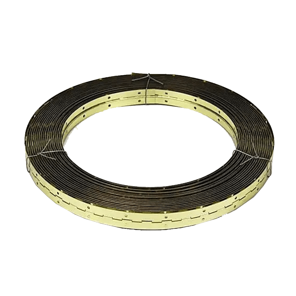 Electro Brass Plated Steel Piano Hinge (Per Metre off a Continuous 25m Roll)