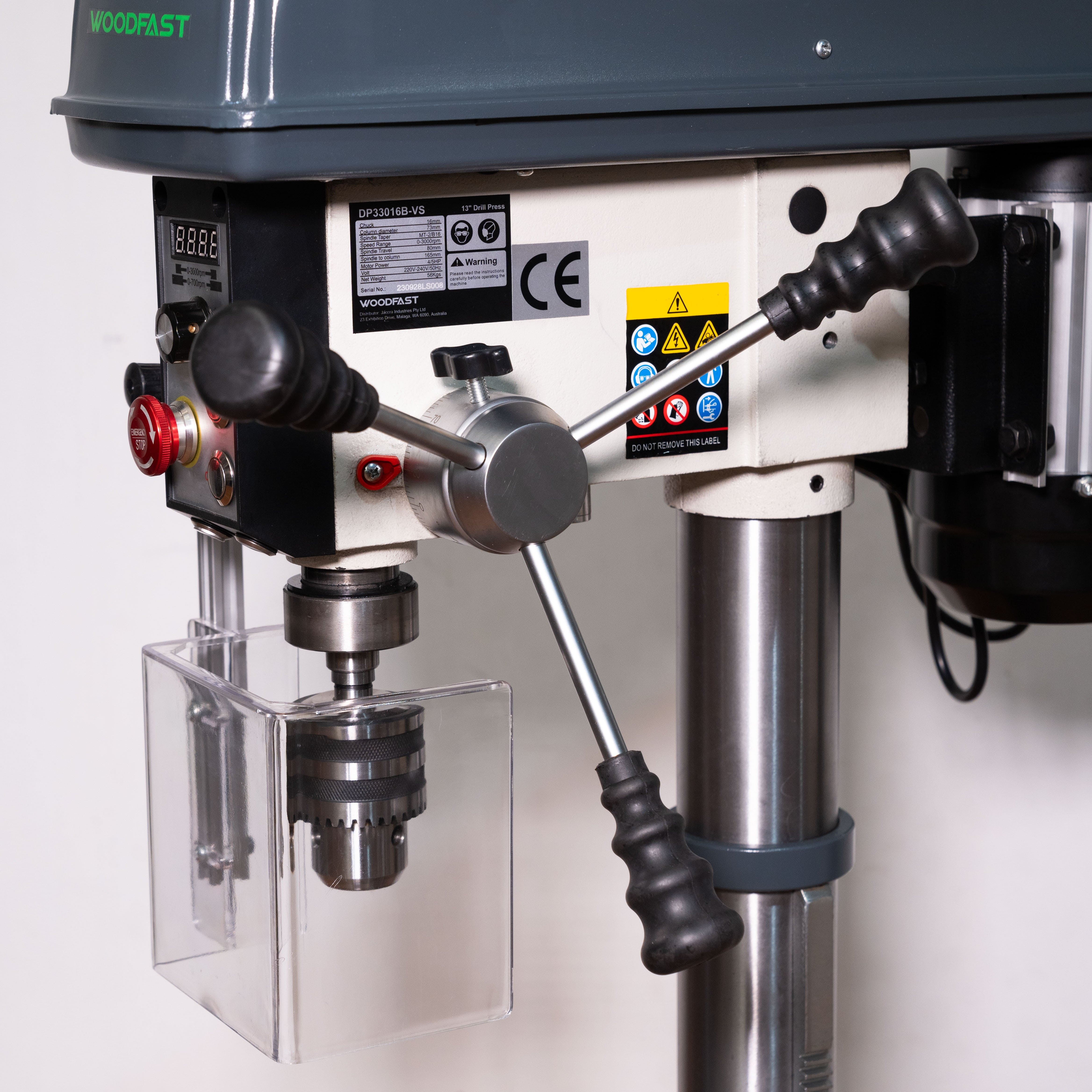 Woodfast 330mm (13") Bench Drill Press 12 Speed 16mm Chuck 240V DP33016B-VS *New Arrival*