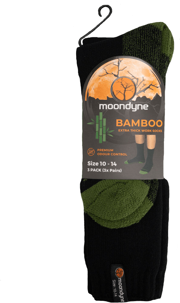 Moondyne 3 Pair Premium Bamboo Socks Black