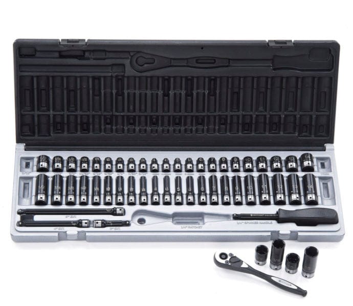 Action 53Pce 1/4" Drive 6-Point Metric & Imperial Impact Socket Set 10045302