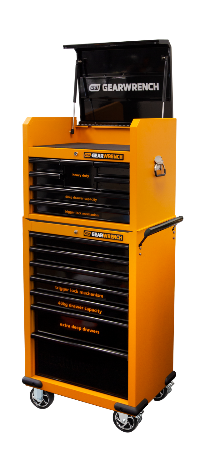 GEARWRENCH 234Pce Combination Game Changer Tool Kit + Molten ORANGE Tool Chest & Trolley 11111