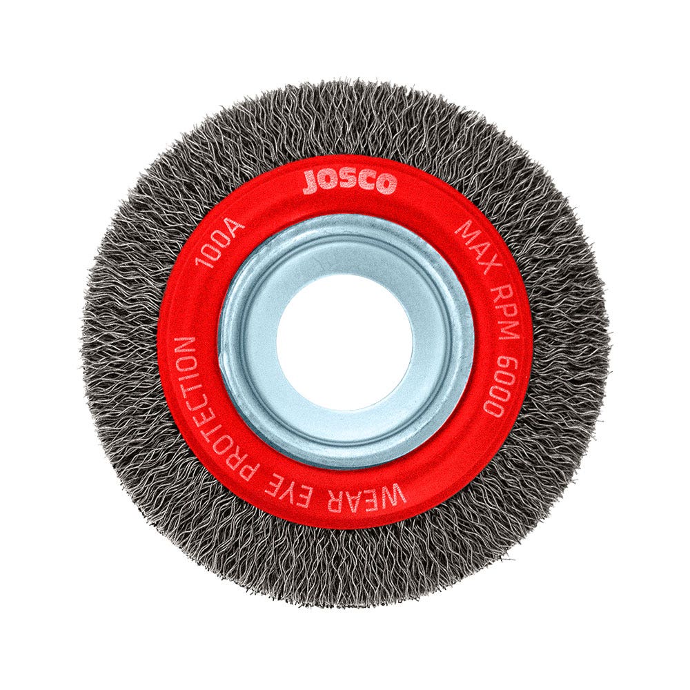 100mm Crimped Wheel Brush Steel Wire - 100A by Josco