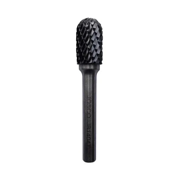 1/4" Shank Ball-Nosed Cylinder Carbide Burr TI-AIN by Josco