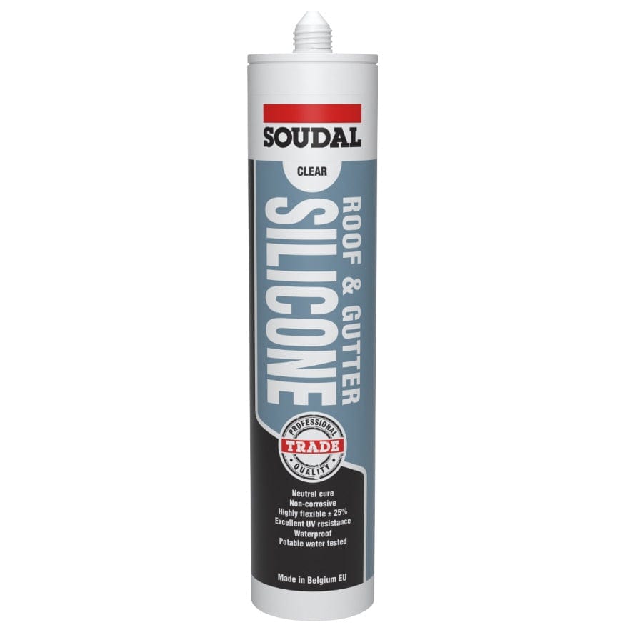 300ml Cartridge of Roof & Gutter Silicone in Translucent 127779 by Soudal