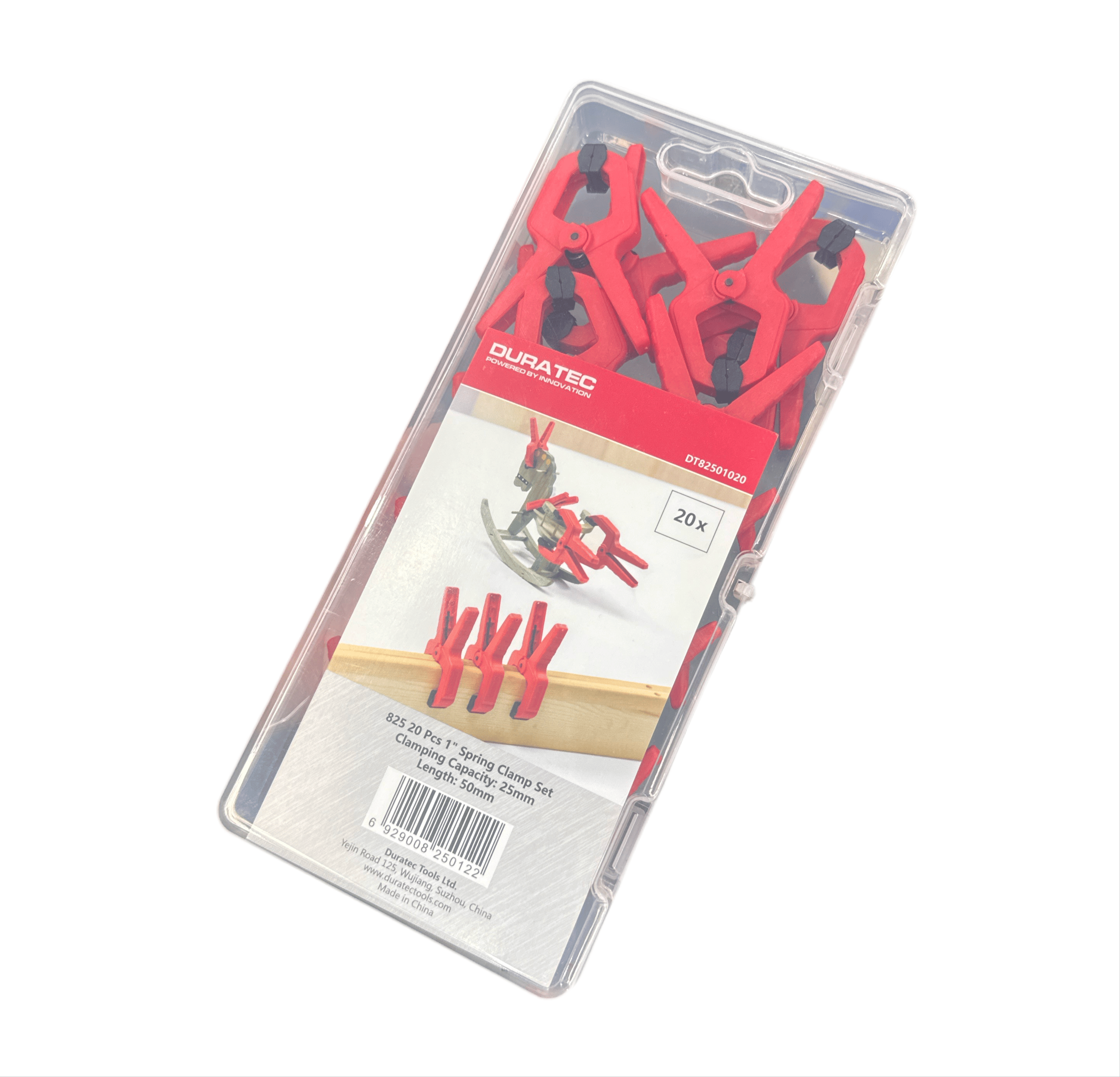 Duratec Micro 20Pce Set of 25mm (1") x 50mm (2") 825 Spring Clamps DT82510000