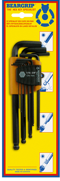 Ball Ended Allen / Hex Key 9Pce Imperial Set BG1346 Beargrip