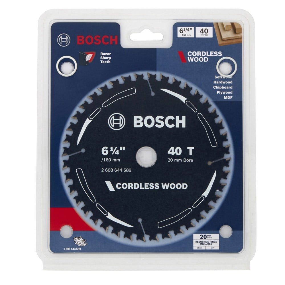 Bosch 160mm x 20mm x 40T TCT Circular Saw Blade For Wood Cutting 2608644589