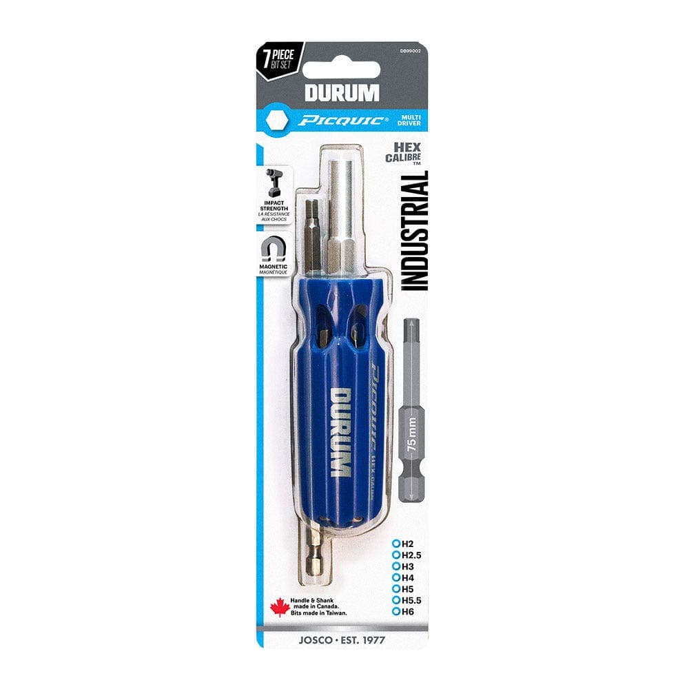 75mm Multi-BIT Set HEX Metric Blue Screwdriver, 7Pce - DB99002 by Durum