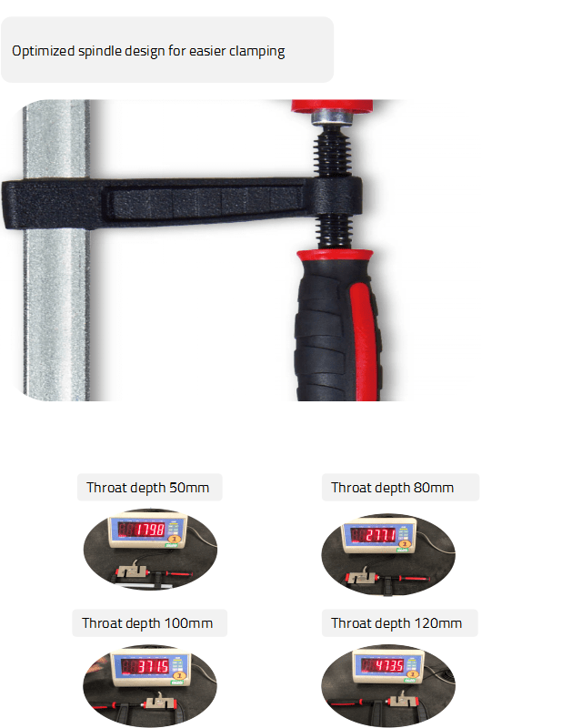 100mm (4") x 200mm (8") Quick Action F Clamp DT86100200 by Duratec