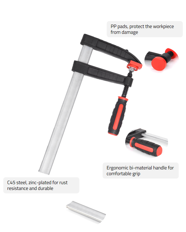 100mm (4") x 200mm (8") Quick Action F Clamp DT86100200 by Duratec