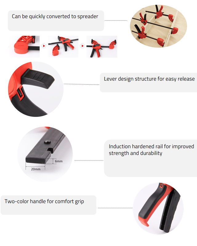 180Kg x 90mm Ultra Heavy Duty Bar Clamp 858 by Duratec