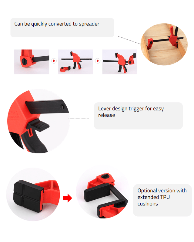 135Kg x 80mm Bar Clamp 660 by Duratec