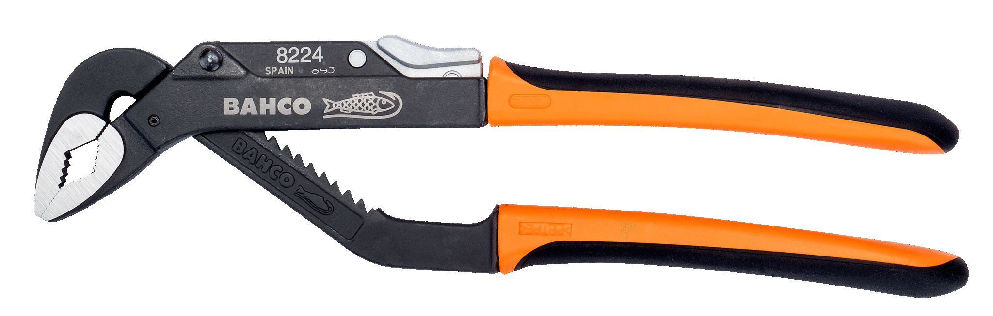 Bahco ERGO™ Slip Joint Water Pump Pliers with Dual-Component Handles and Phosphate Finish 8225