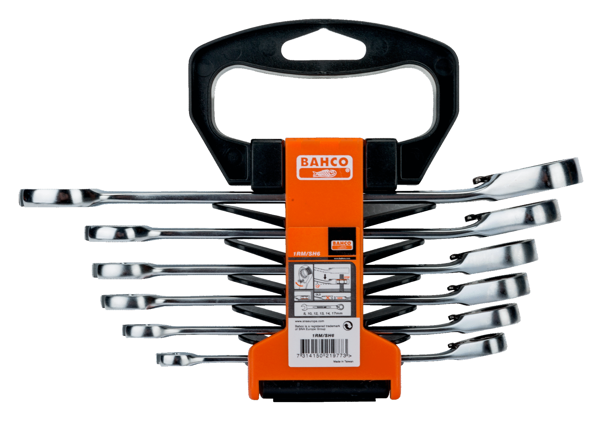 Metric Combination Ratcheting Wrench Set 6 Pcs/Plastic Holder - 1RM/SH6 by Bahco