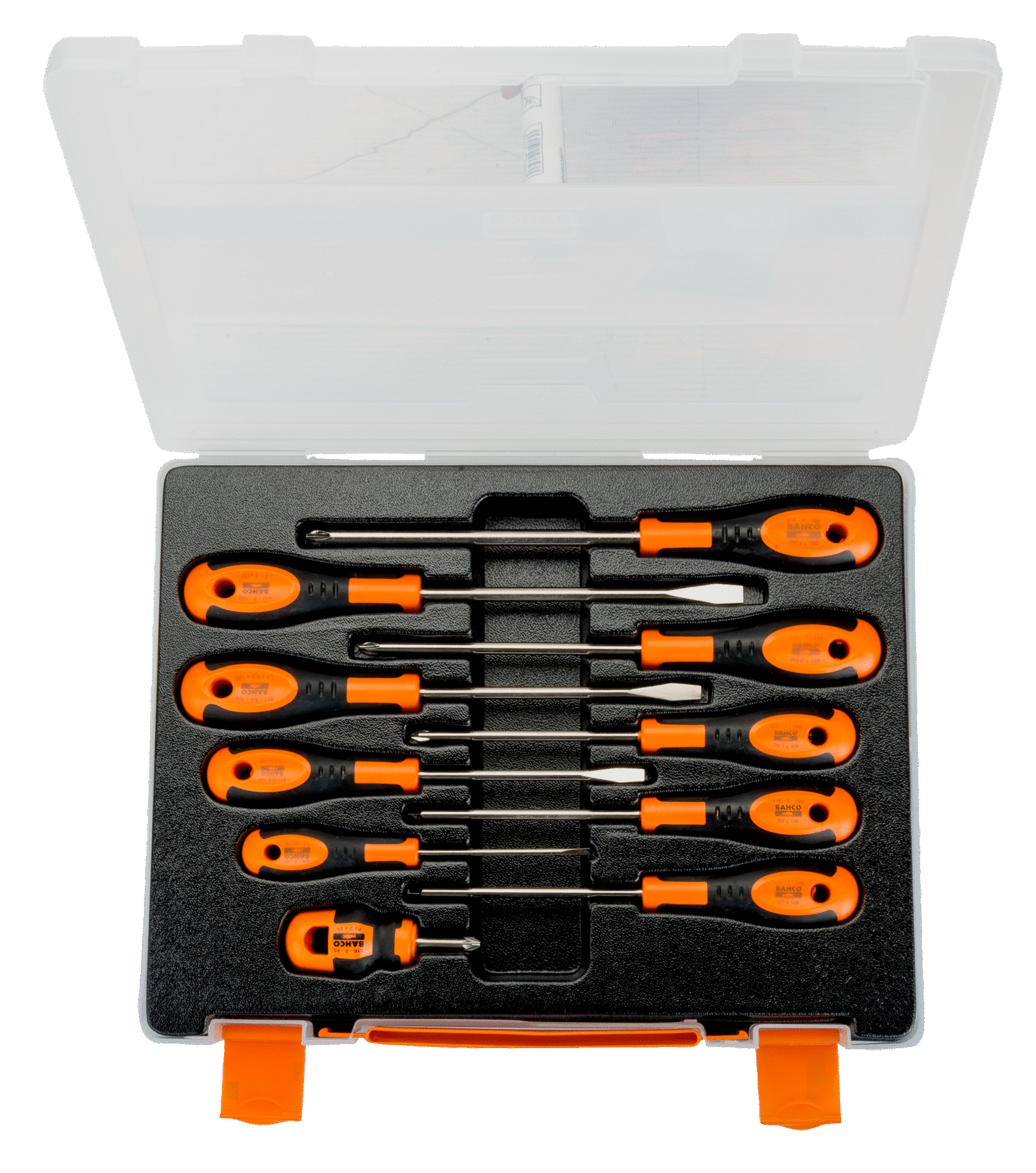 Slotted/Phillips/Robertson Screwdriver Set with Rubber Grip 10 Pcs - 605-10-PC-AU by Bahco