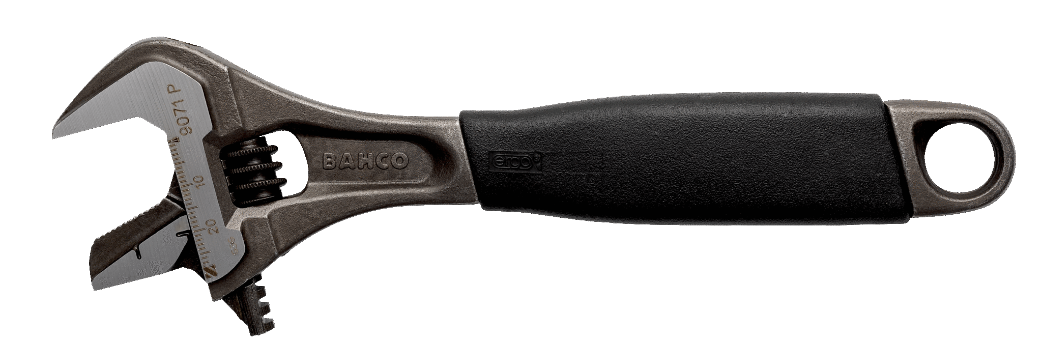 ERGO™ rubber handle central nut phosphated adjustable wrench, with reversible jaw - 9071 P by Bahco