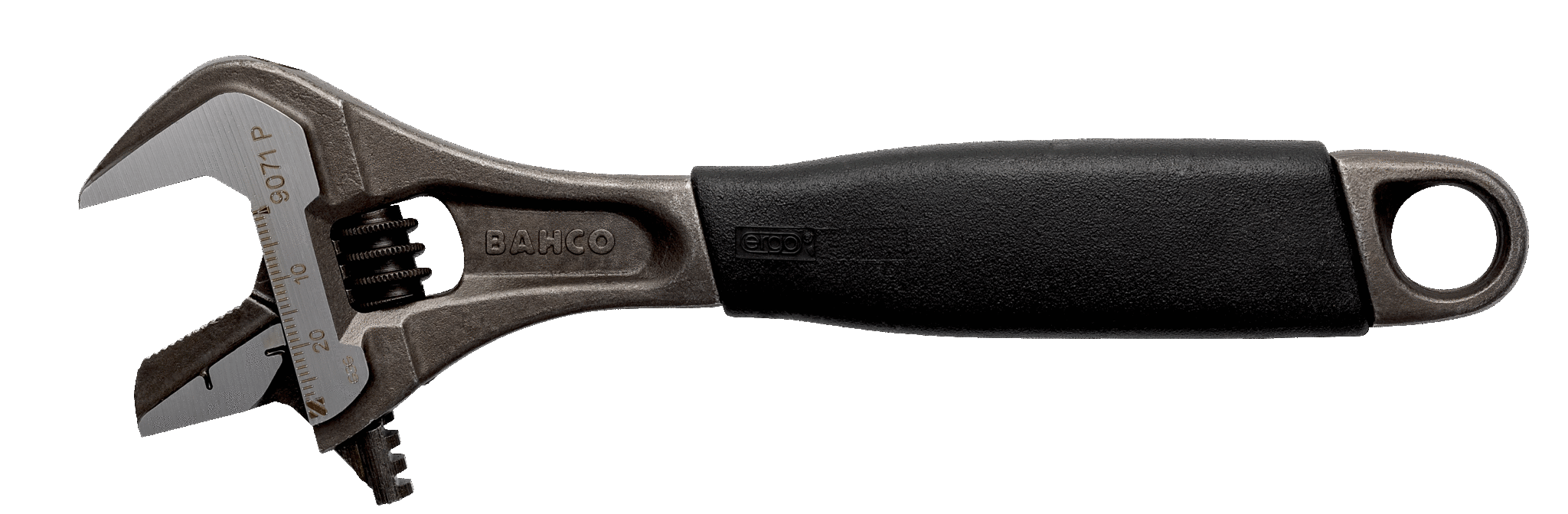 ERGO⢠rubber handle central nut phosphated adjustable wrench, with reversible jaw - 9073P by Bahco
