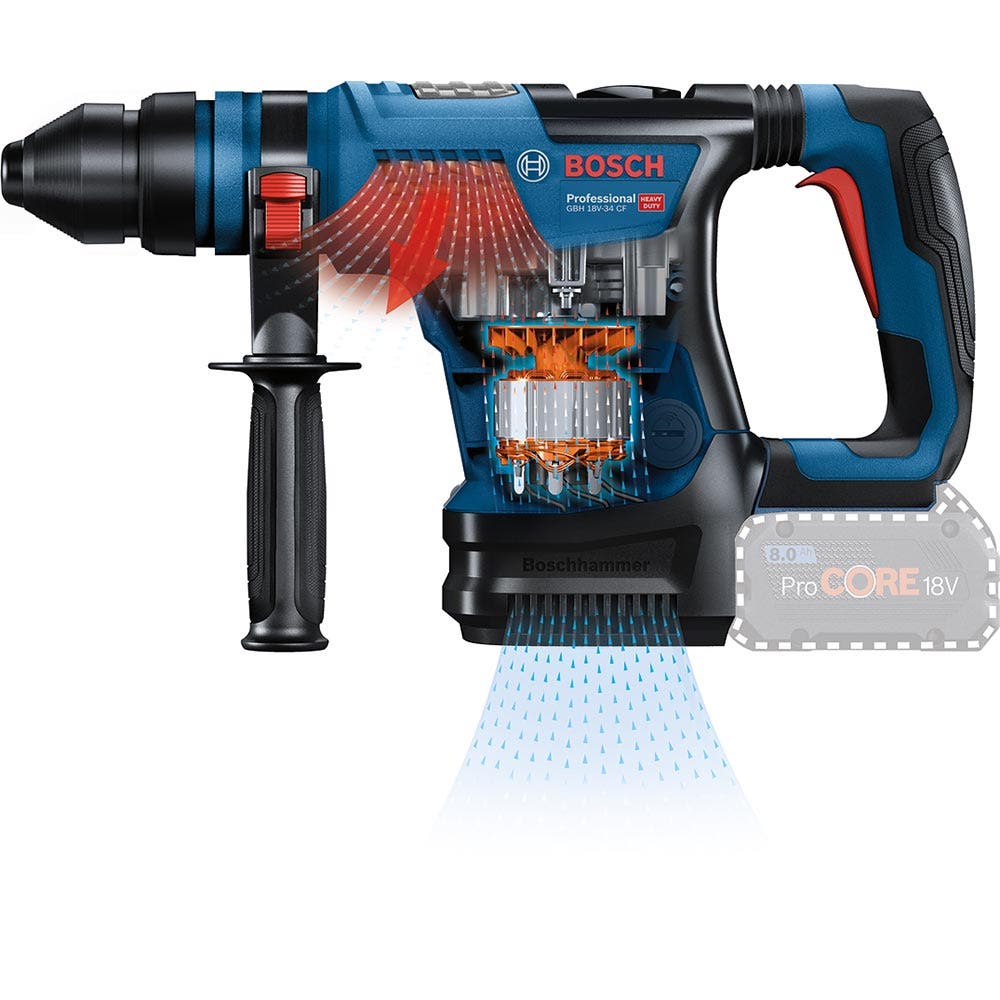 18V Bi-Turbo Brushless 4Kg SDS Plus Rotary Hammer - 0611914041 by Bosch