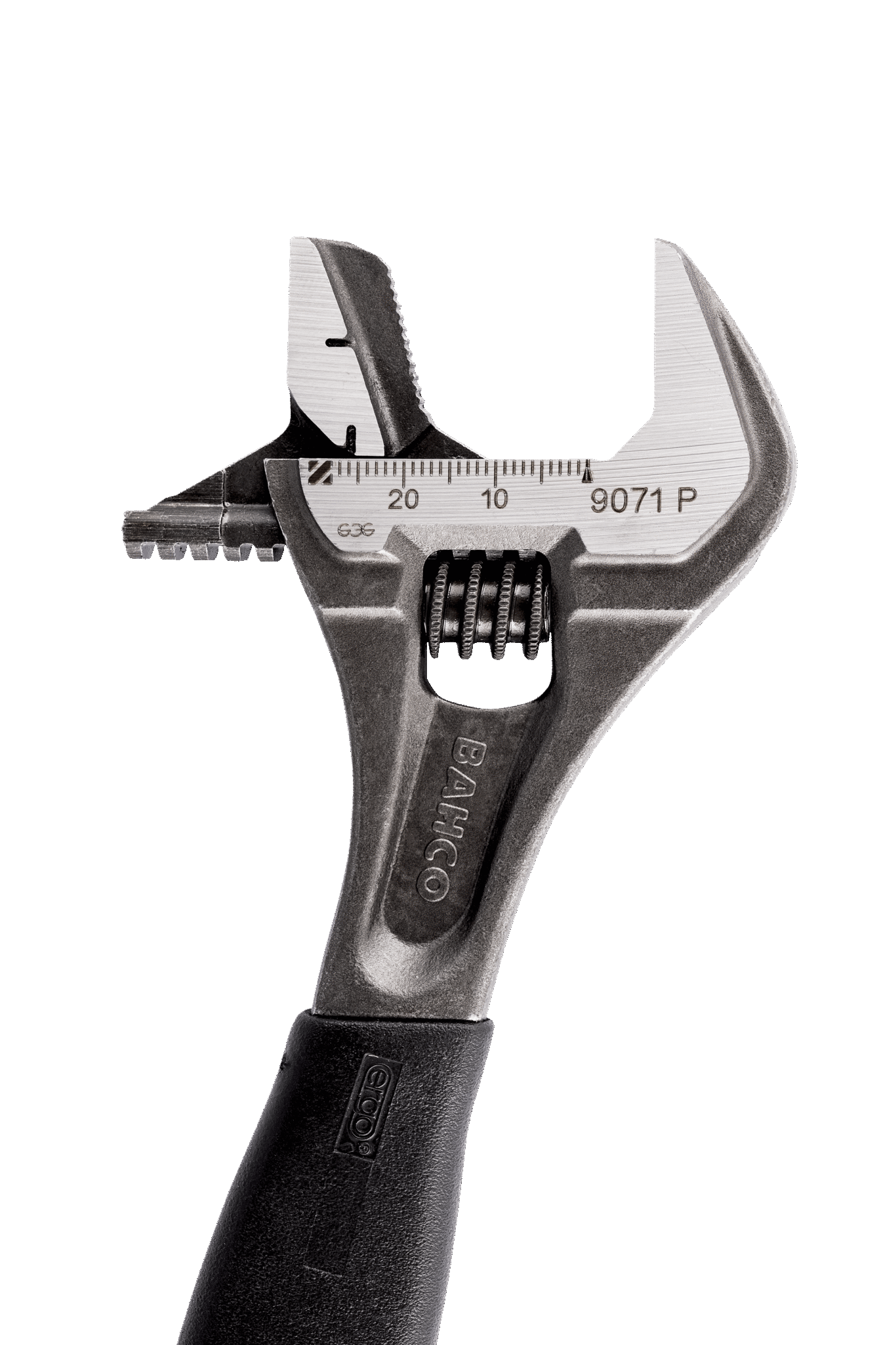 ERGO™ rubber handle central nut phosphated adjustable wrench, with reversible jaw - 9073P by Bahco