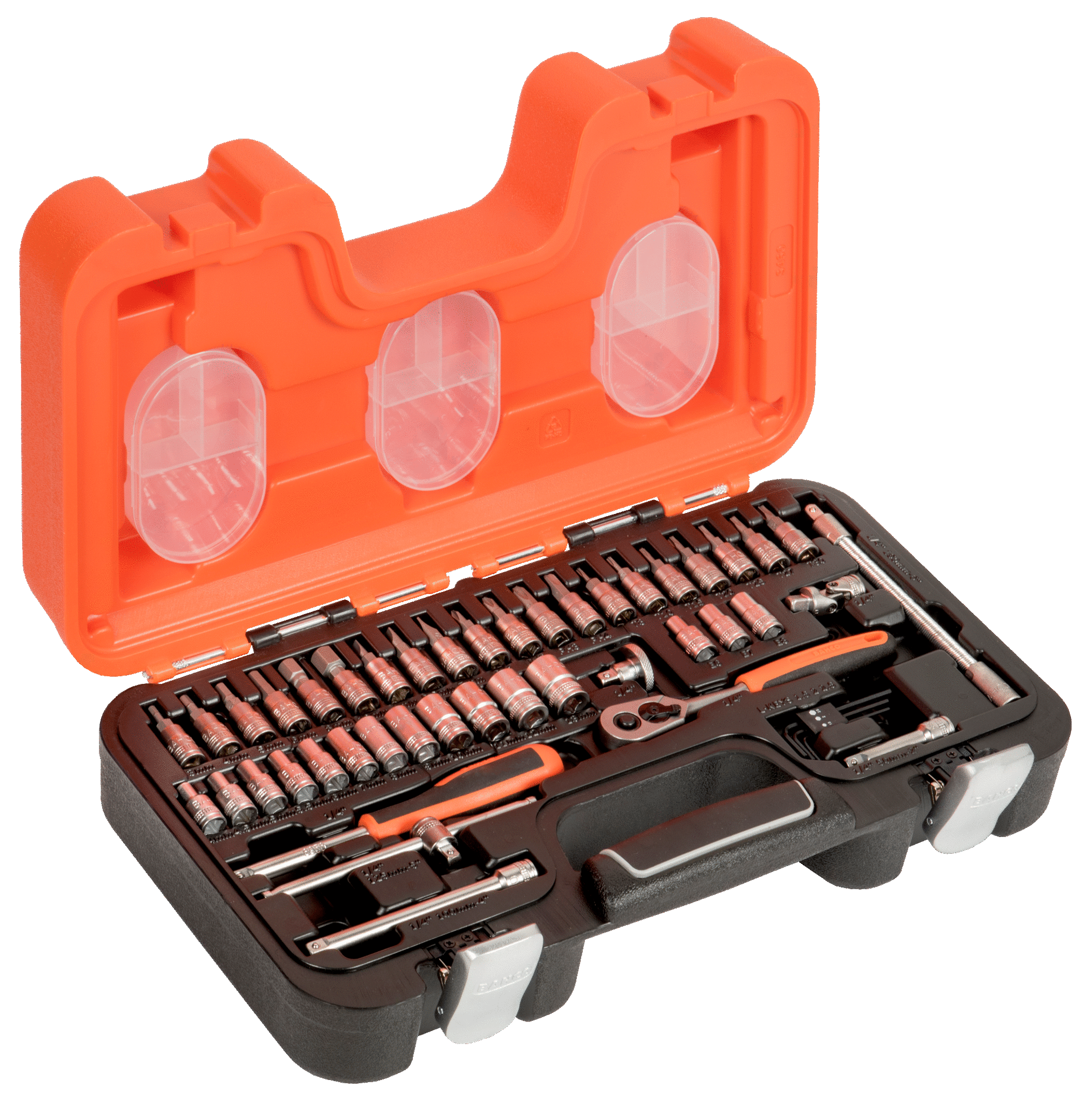 1/4" Square Drive Socket Set with Metric Hex Profile and Socket Drivers - S460 by Bahco