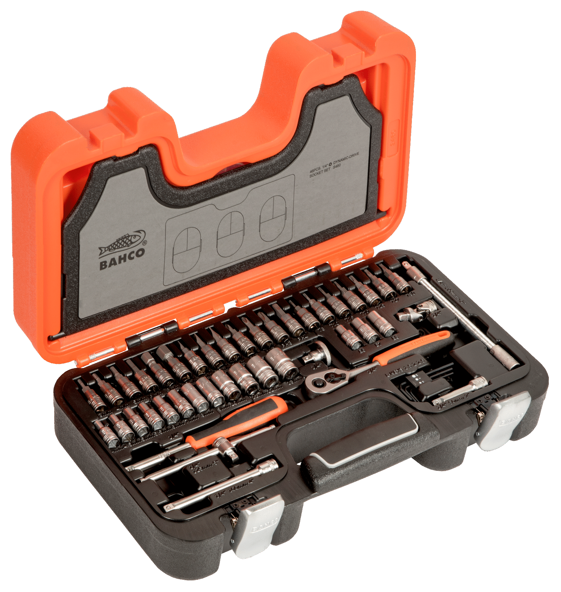 1/4" Square Drive Socket Set with Metric Hex Profile and Socket Drivers - S460 by Bahco