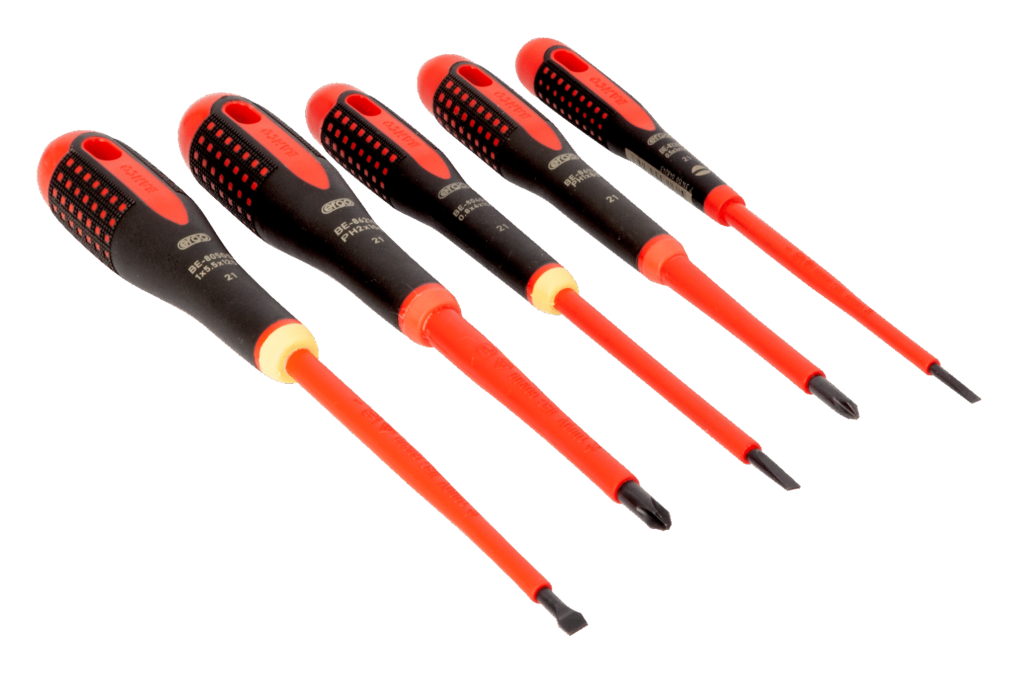 ERGO™ VDE Insulated Slotted and Phillips Screwdriver Set with 3-Component Handle 5 Pcs - 9881S by Bahco