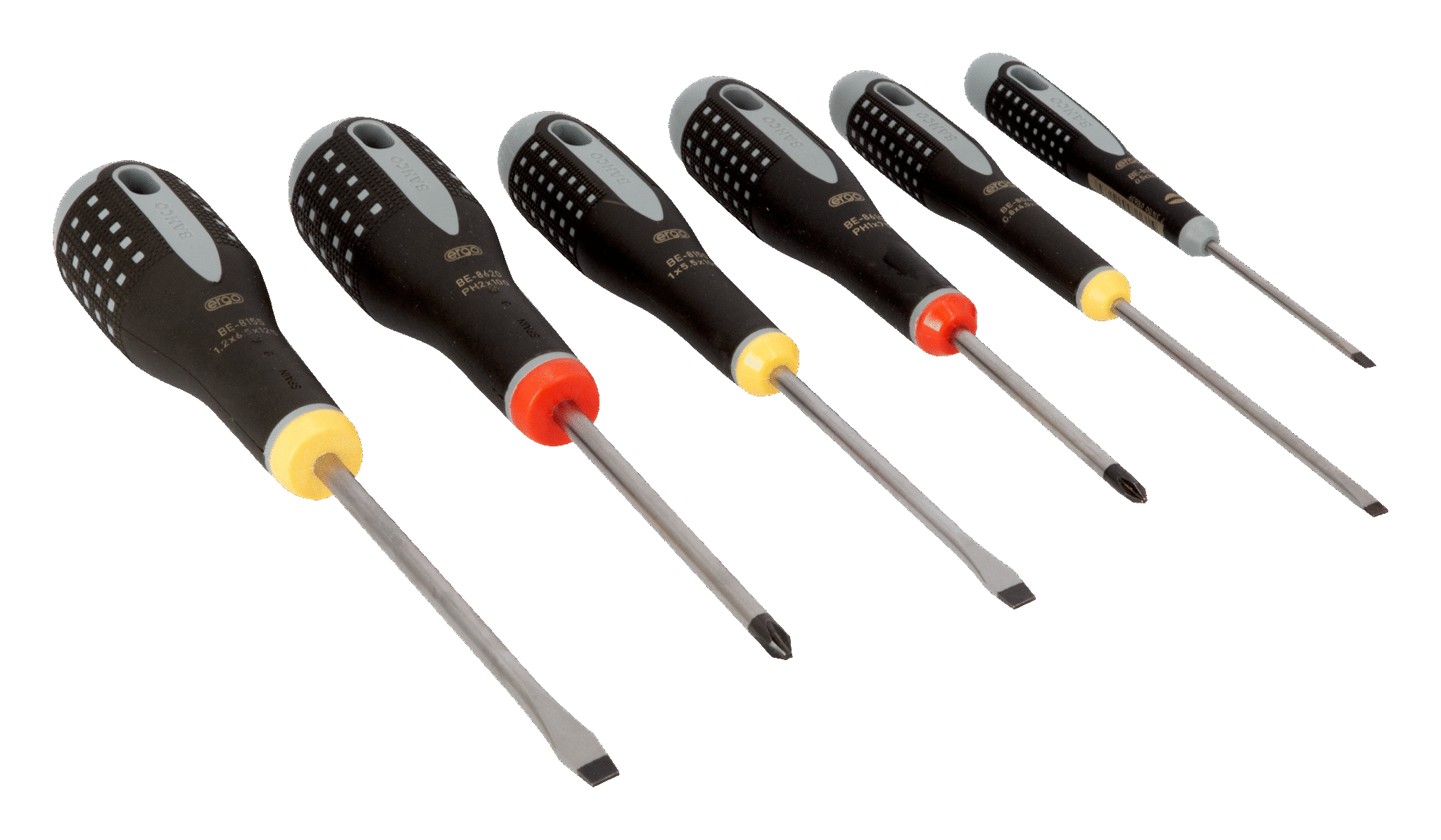 ERGO™ Slotted/Phillips Screwdriver Set with Rubber Grip 6 Pcs - BE-9881 by Bahco