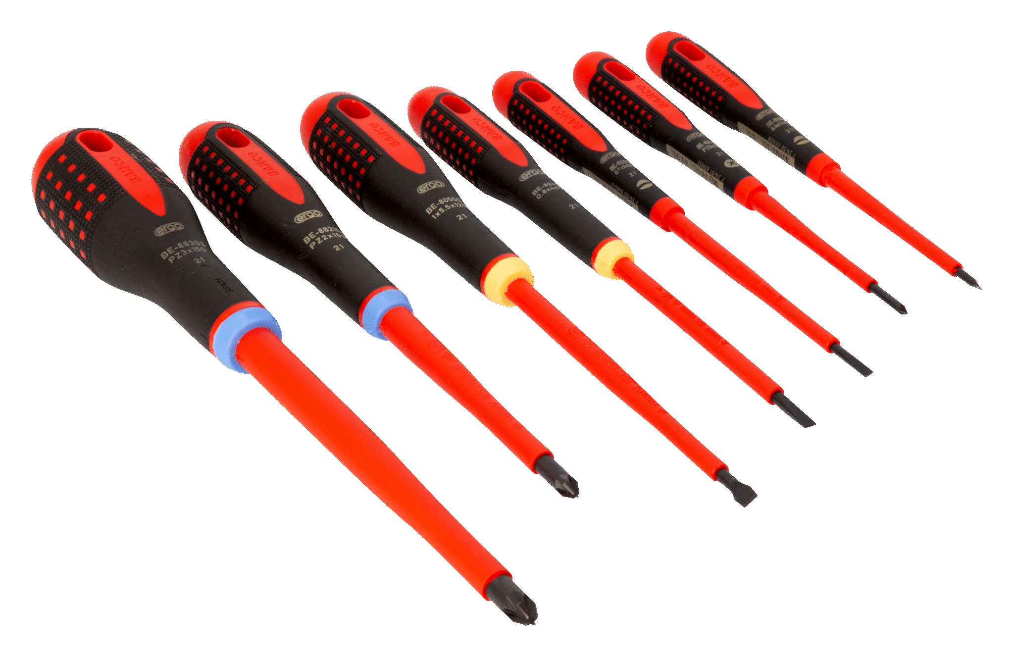 ERGO™ VDE Insulated Slotted and Pozidriv Screwdriver Set with 3-Component Handle, 7Pce - BE-9888S by Bahco