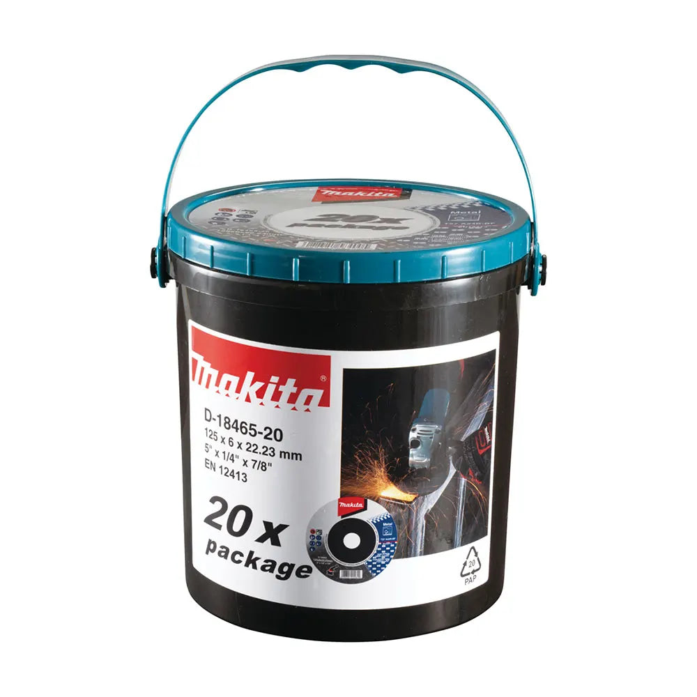 Makita 125x6x22.23mm Metal Grinding Disc 20 Pack D-18465-20