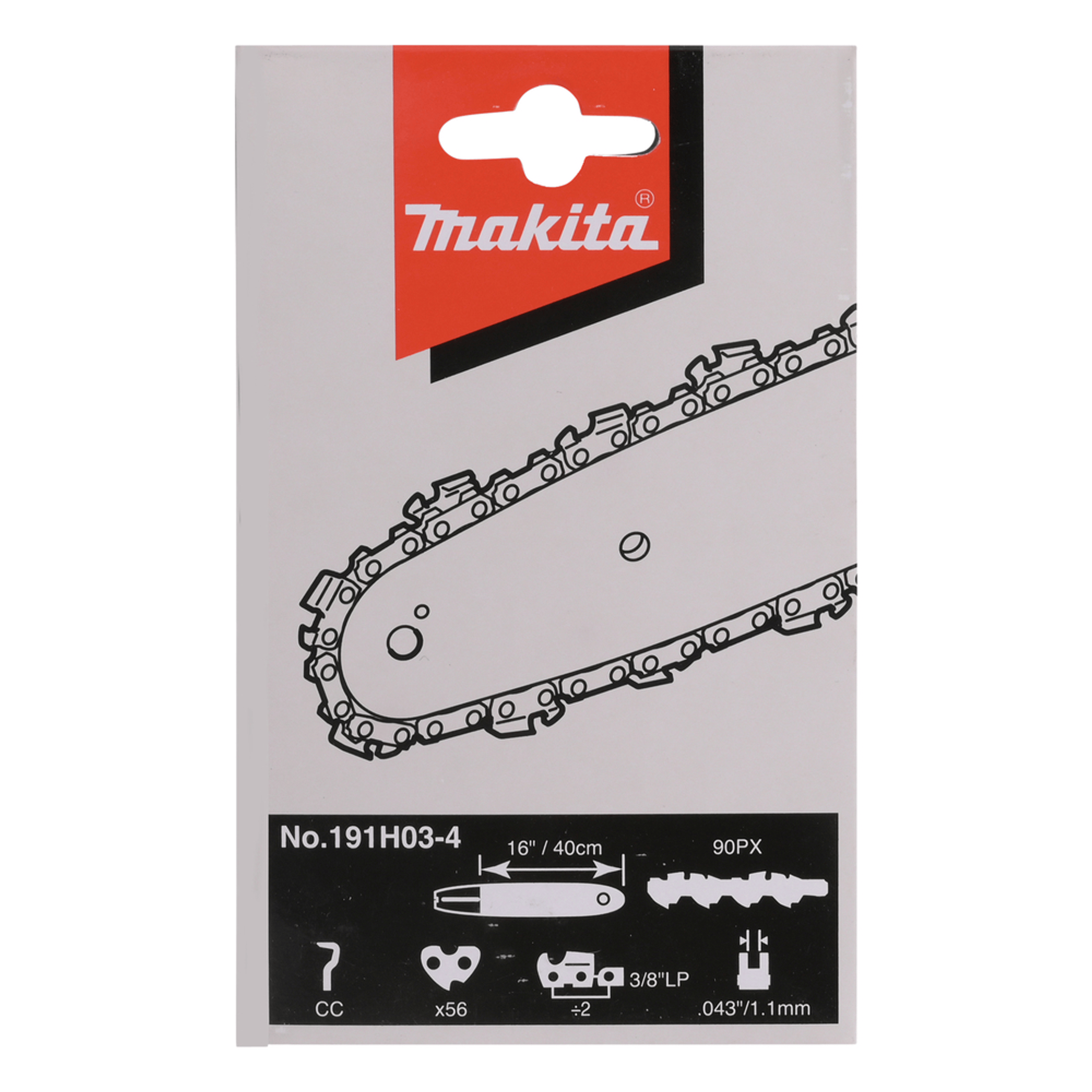 Makita 400mm (16") 3/8"LP/0.043" 91PX Replacement Chainsaw Chain 191H03-4