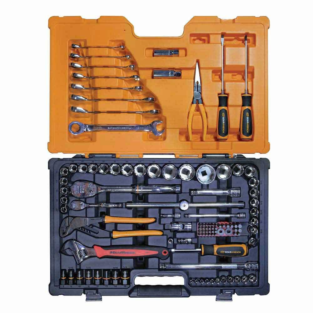 GEARWRENCH Metric & SAE 1/4” 3/8” & 1/2” Drive Socket & Tool 107Pce Set 83998