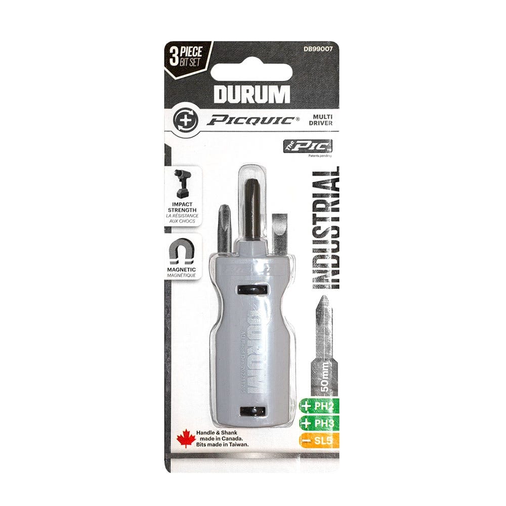 50mm Screwdriver Multi-Bit Set Black, 3Pce - DB99007 by Durum