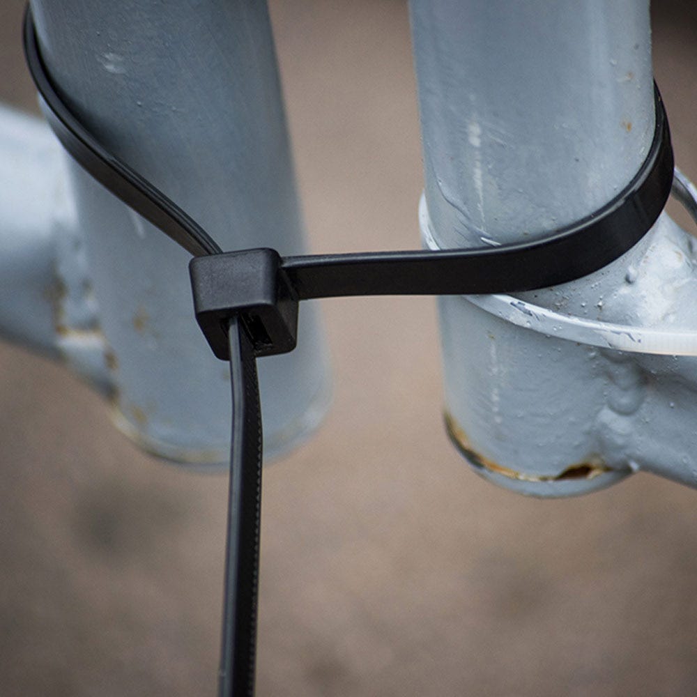 450mm x 7.6mm Heavy Duty Black Cable Ties, 100 Pack - WB18100HD by Crescent