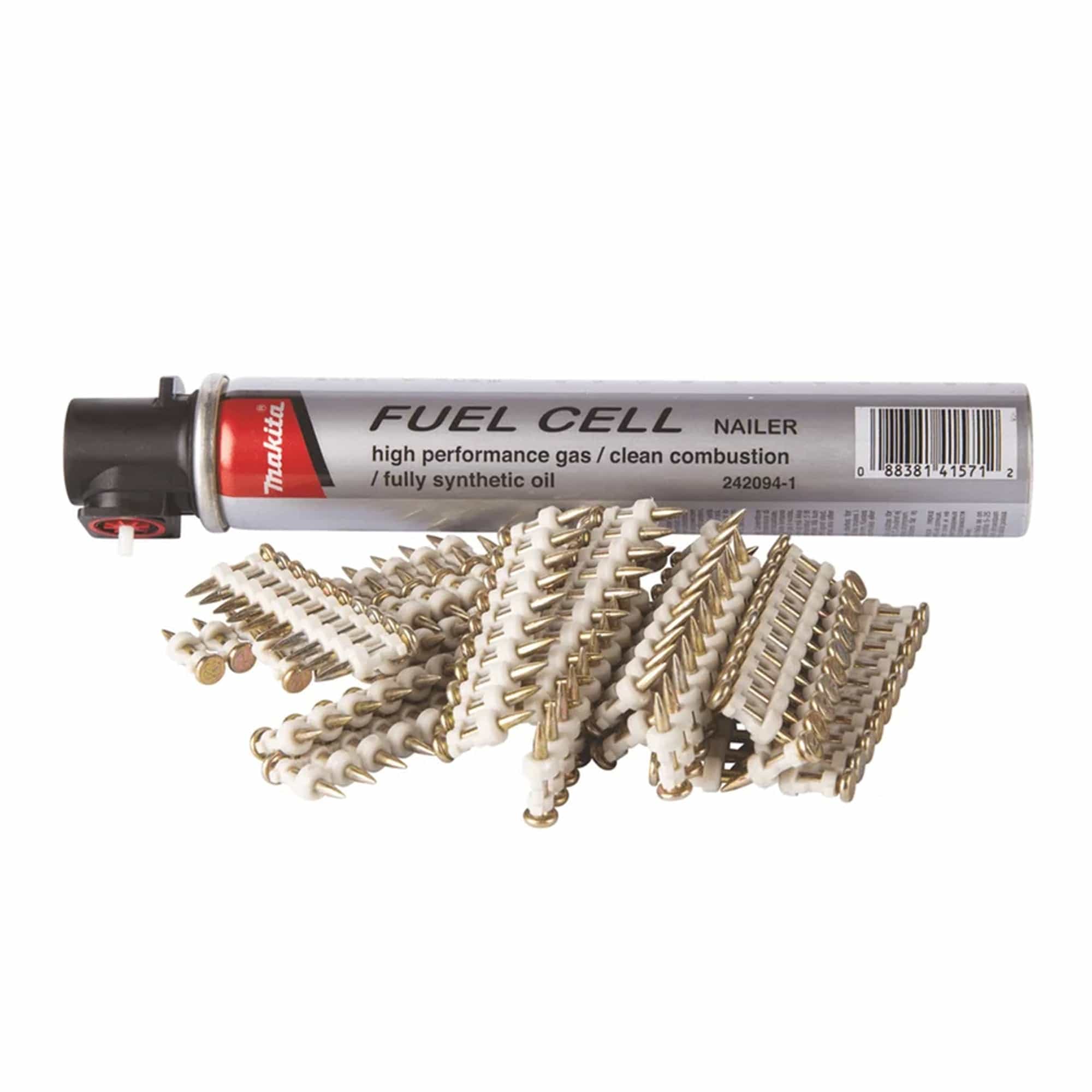 Concrete Nailer Pins 1000Pce + 1 x Fuel Cell Kit suit GN450 by Makita