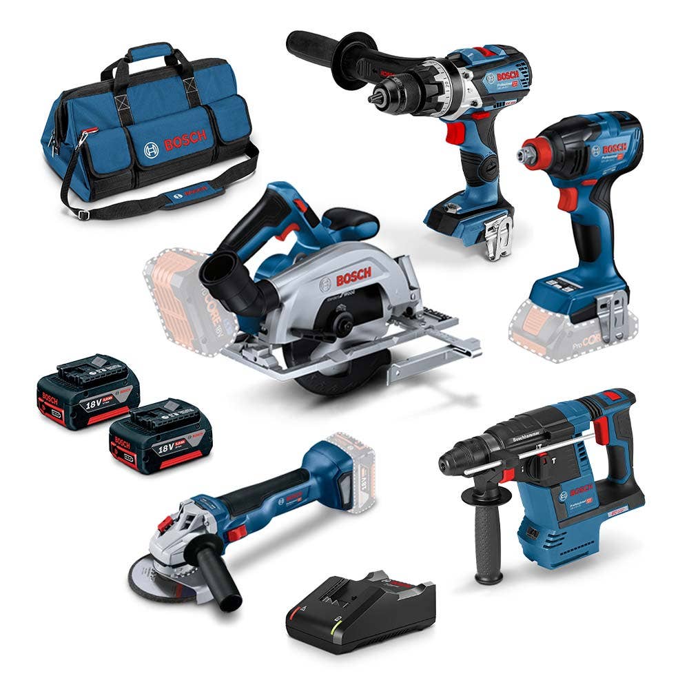 18V 2 x 5.0AH Combo Kit 5Pce - 0615990N3D by Bosch