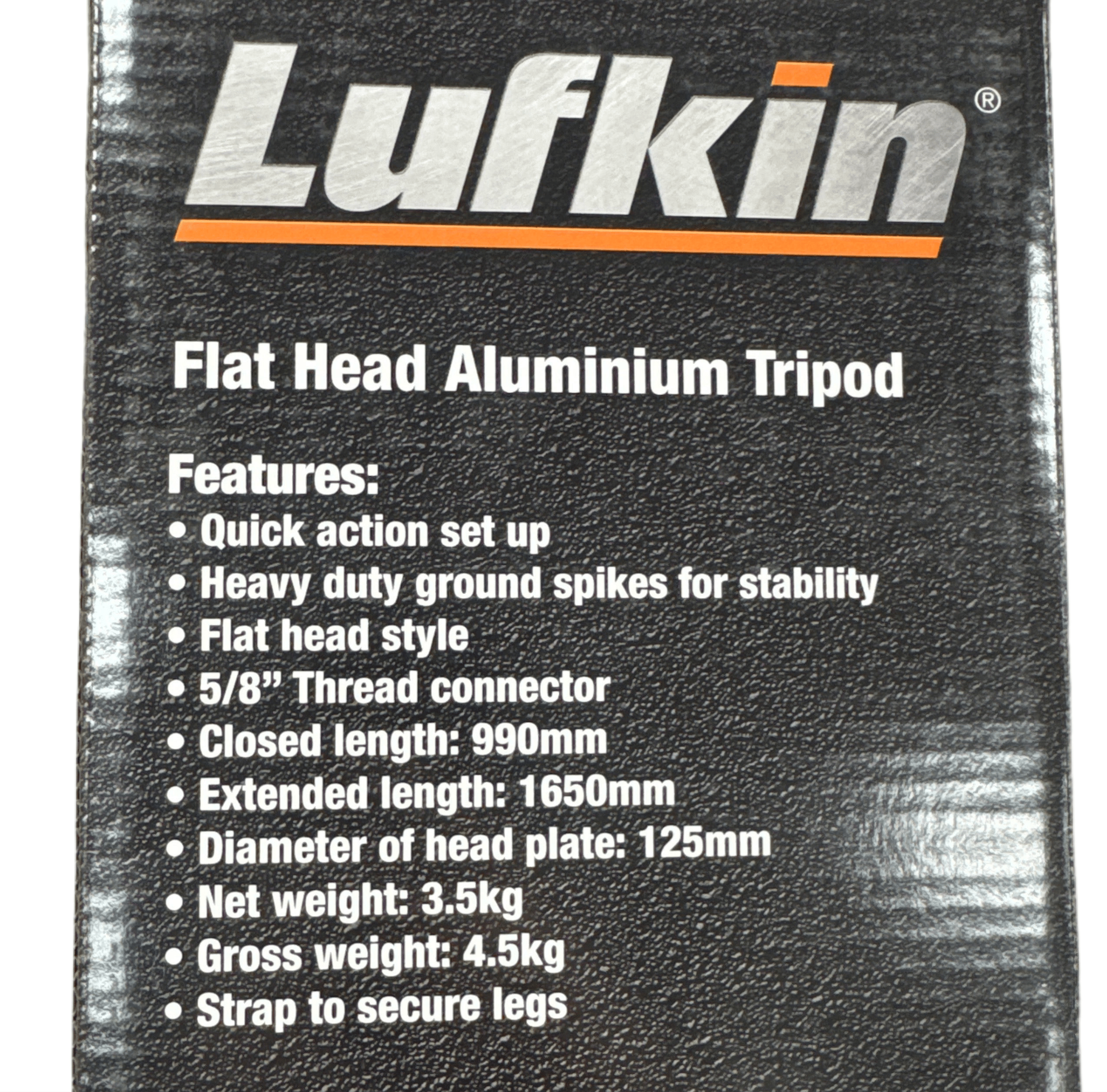 Heavy Duty Aluminium Tripod with Flat Head 990-1350mm TR3034 by Lufkin