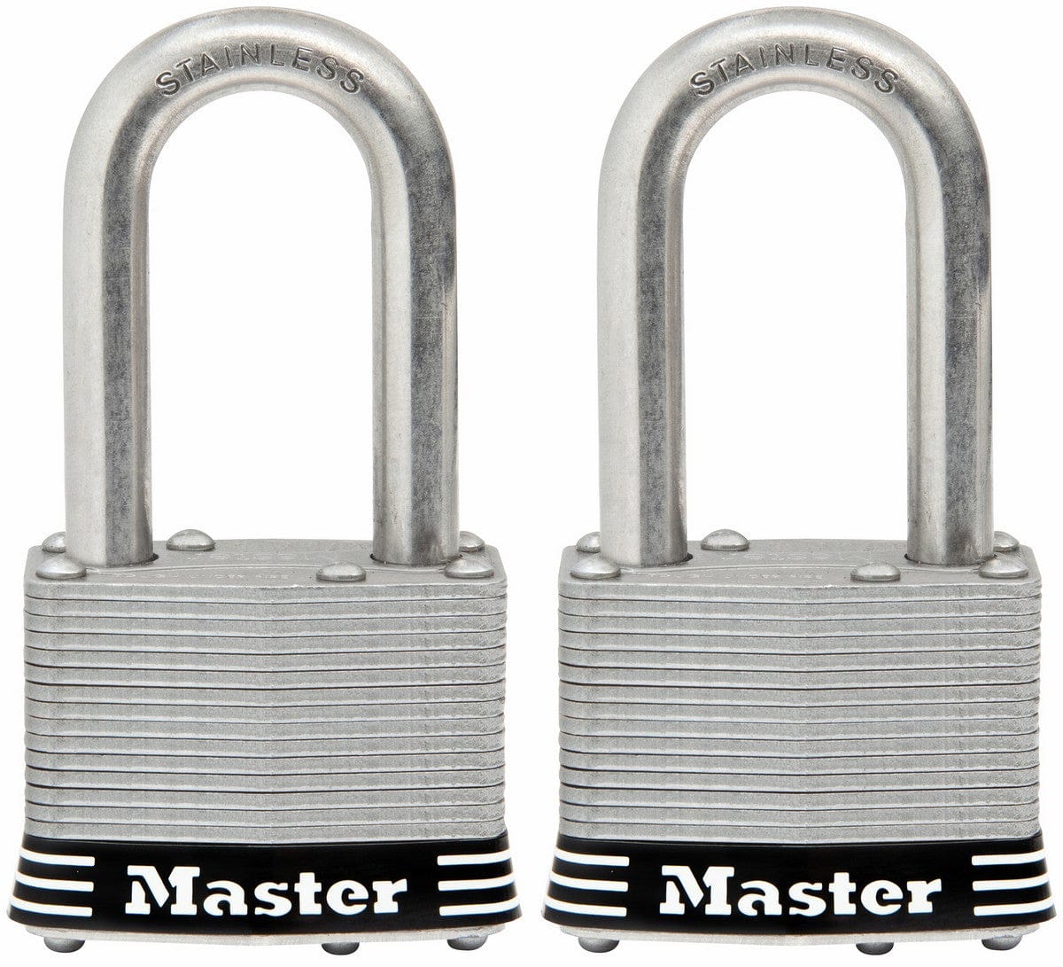 Master Lock 44mm Stainless Steel Laminated Padlock 1SSTLFAU | 2 Pack