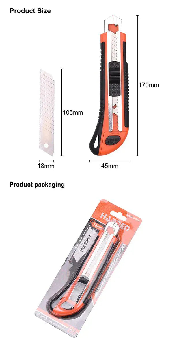 Harden Classic 18mm Snap-Off Blade Utility Knife With 3x Blades 570312