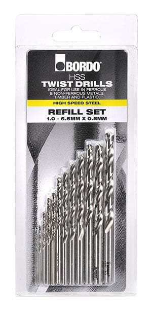 12 Piece Bright HSS Jobber Refill Set - 2007-M1S by Bordo