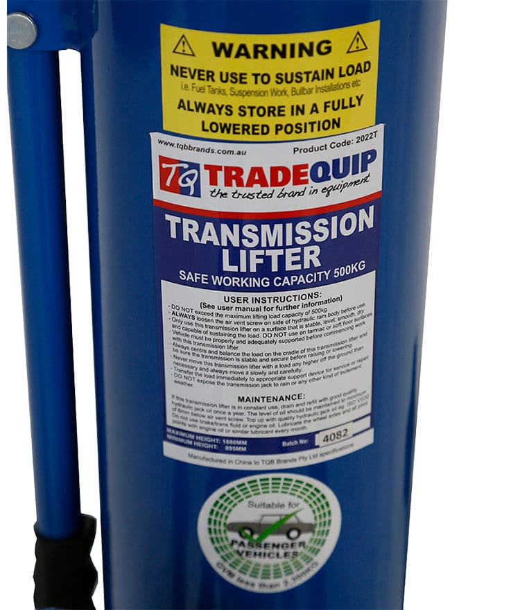Tradequip Transmission Lifter Passenger Vehicle 2022T