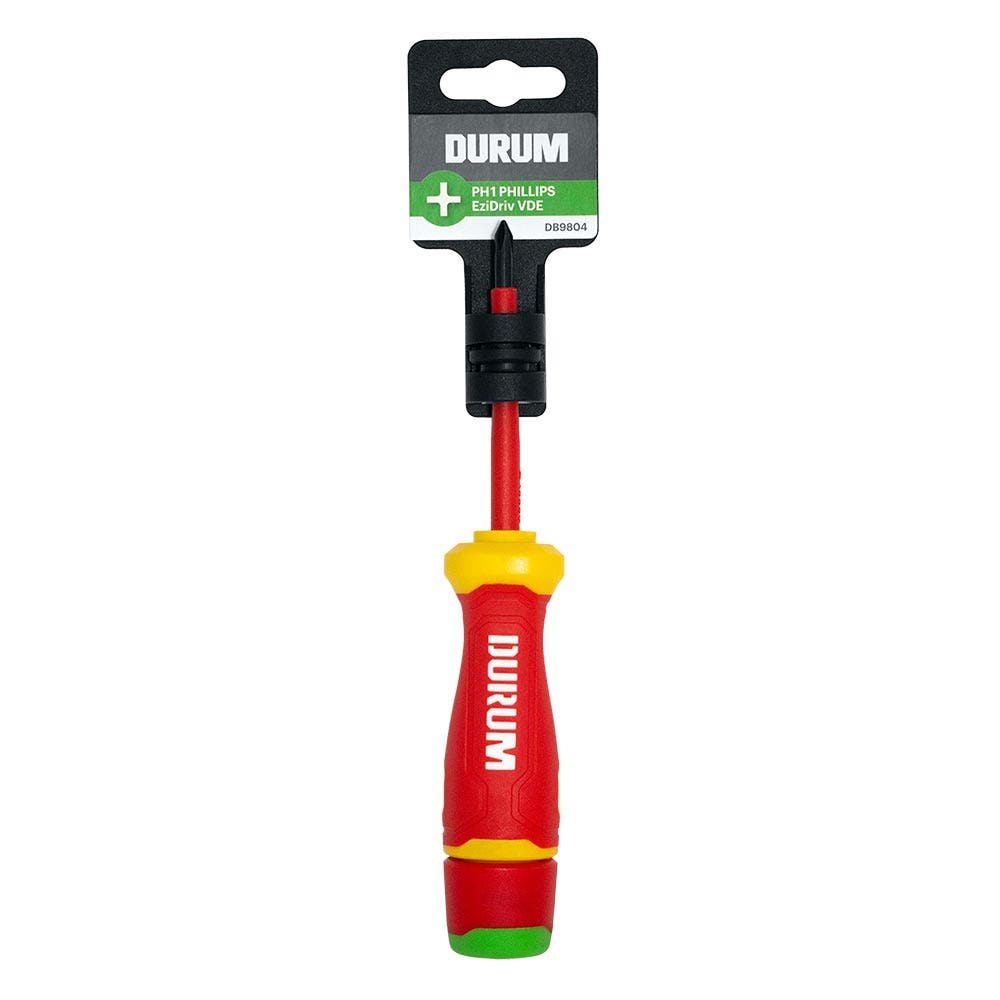 80mm 1000V VDE Phillips #1 Insulated Screwdriver - DB9804 by Durum