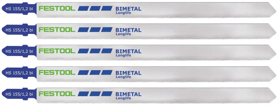 Festool Aluminium Jigsaw Blade | 155mm x 1.2mm | 5 Pack | 204337
