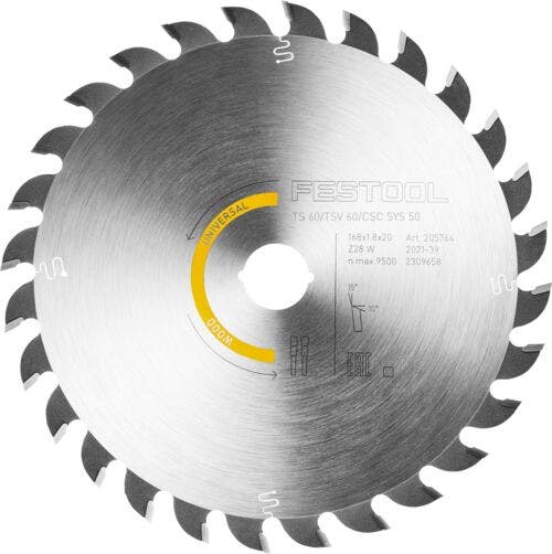 Festool 168mm x 1.8mm x 20mm 28T Universal Saw Blade 205764