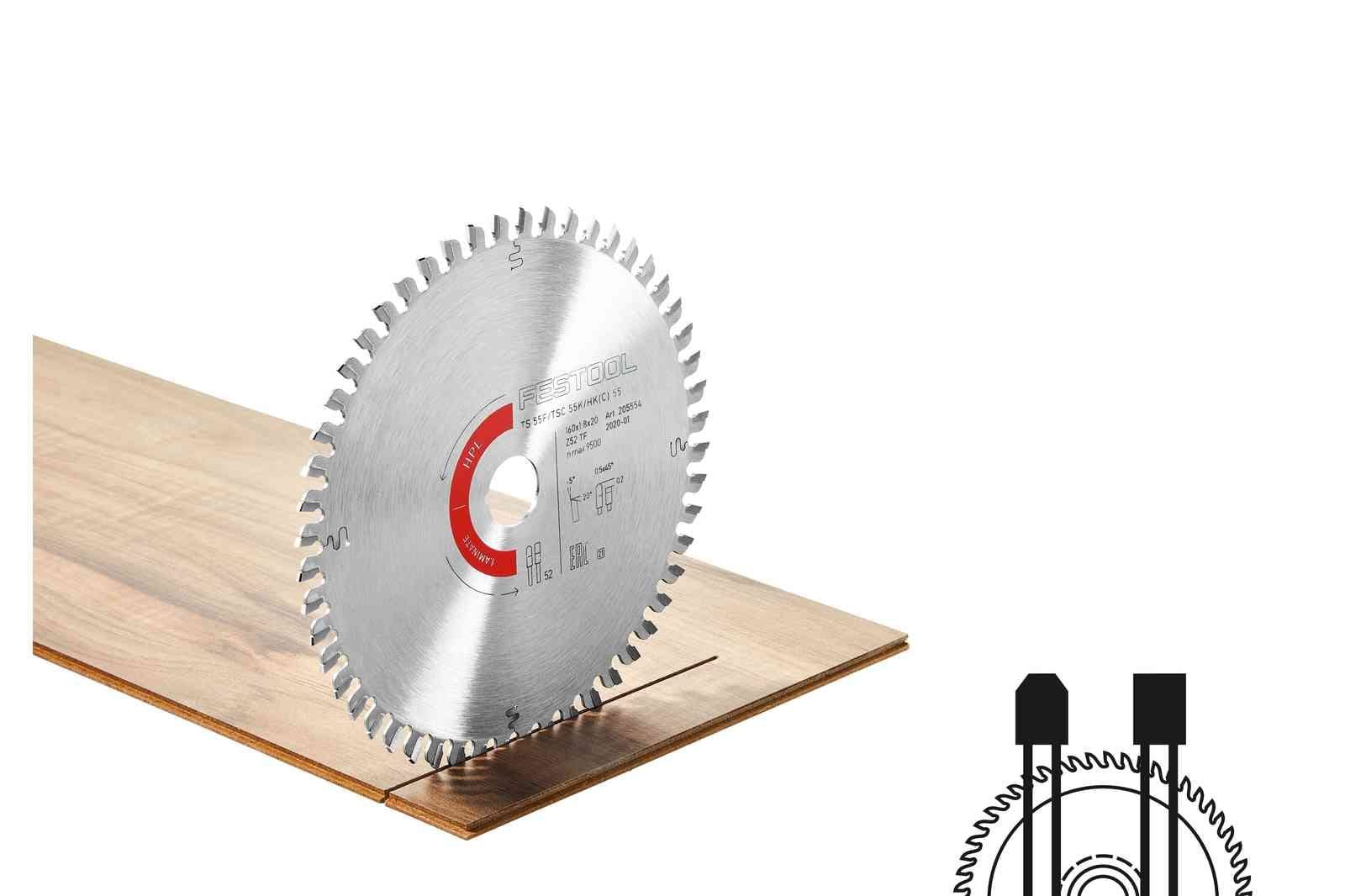 168mm x 1.8mm x 20mm 52T Laminate Saw Blade 205766 by Festool