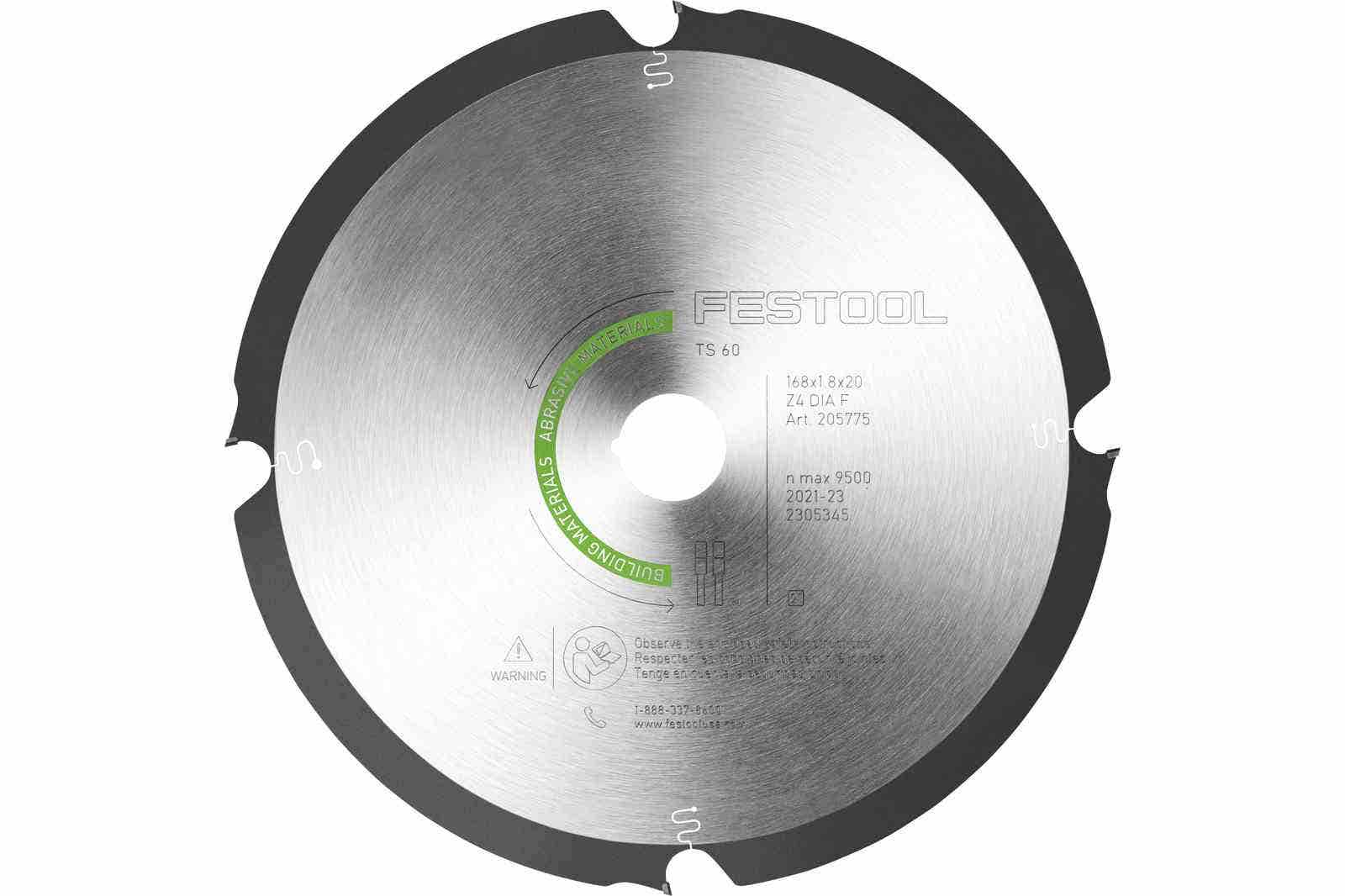 Festool Diamond Blade 168mm x 1.8mm x 20mm 4 Tooth 205769