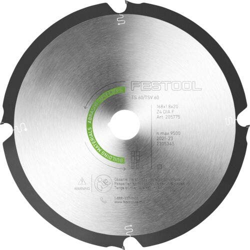 Festool Diamond Blade 168mm x 1.8mm x 20mm 4 Tooth 205769